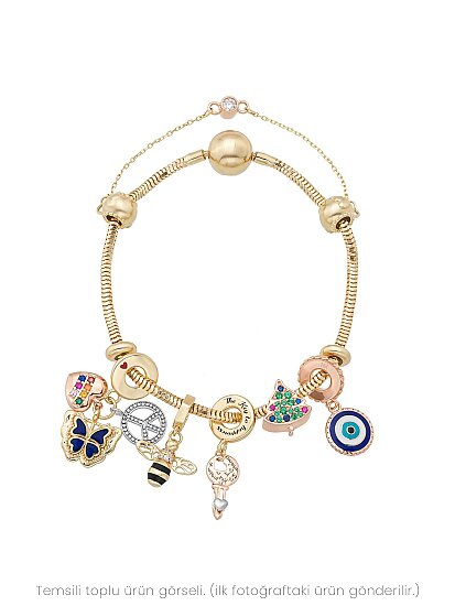 14K Gold Christmas Tree Charm with Zircon and 