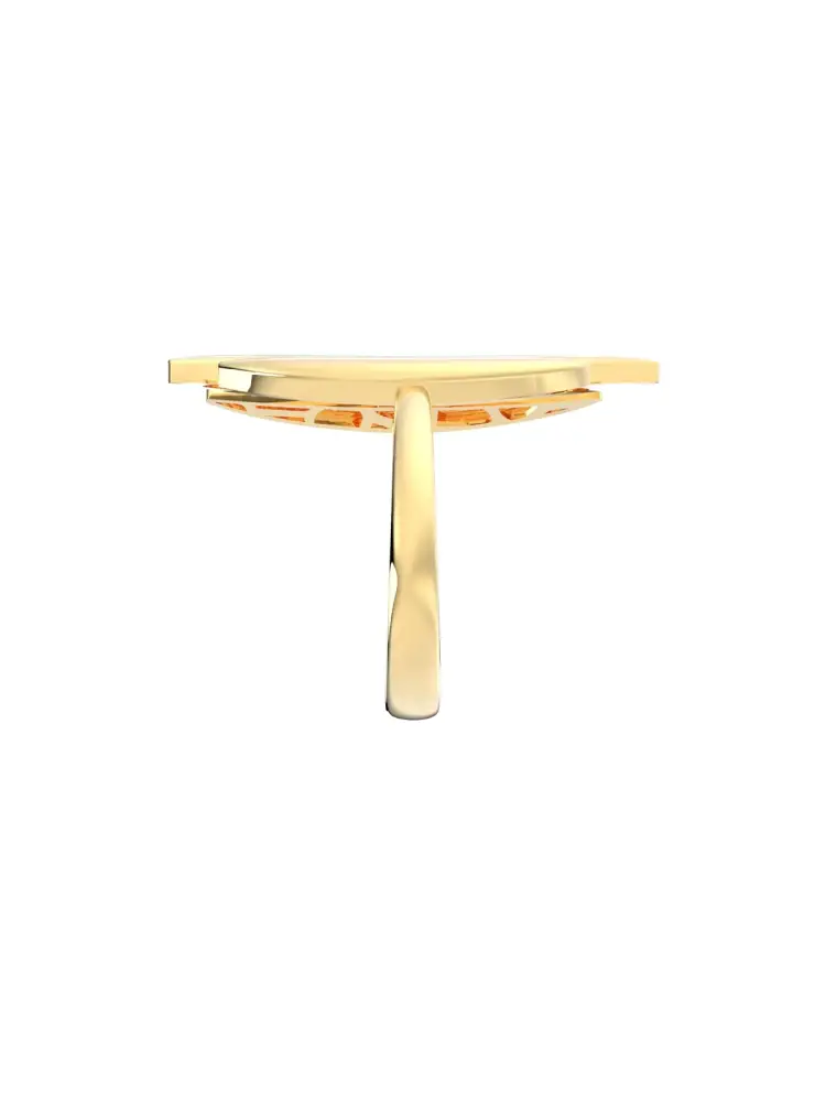 Asimetrik Pençe Formlu Taşlı 14K Altın Yüzük - 7