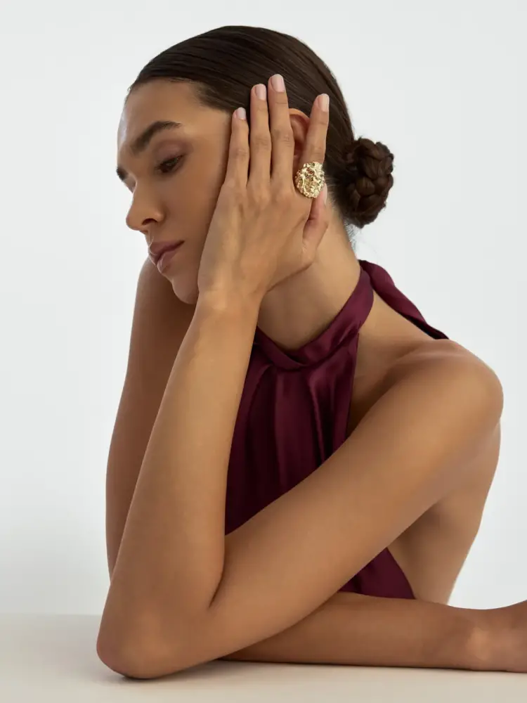 Aslan Figürlü Heykelsi 14K Altın Yüzük - 6