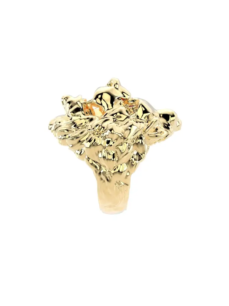 Aslan Figürlü Heykelsi 14K Altın Yüzük - 10