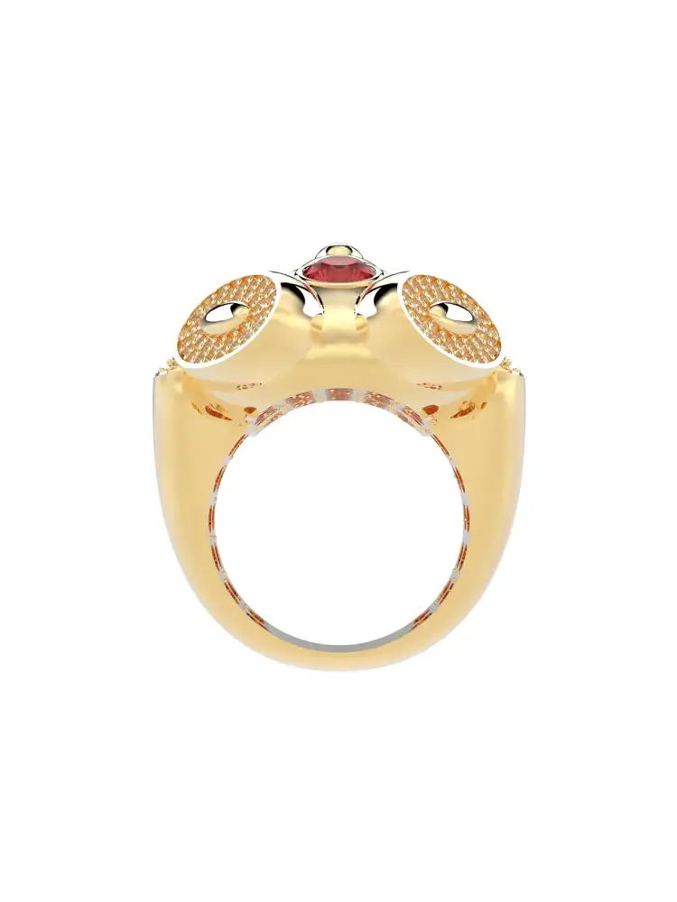 Ayıcık Figürlü Taşlı 14K Altın Yüzük - 7