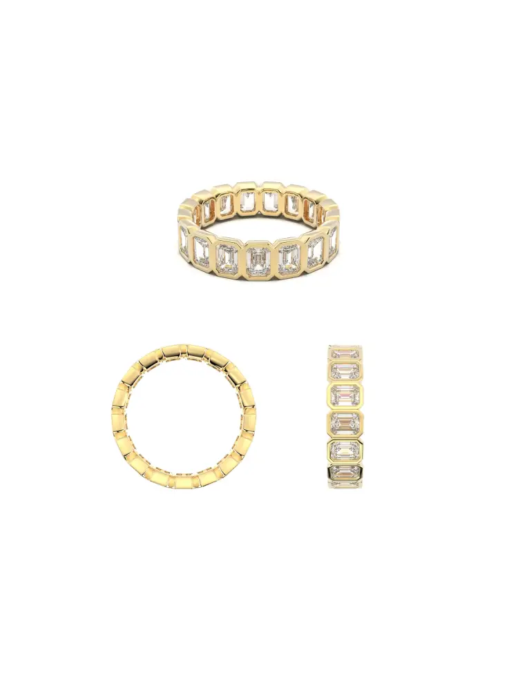 Baget Taşlı Modern Tamtur 14K Altın Yüzük - 9