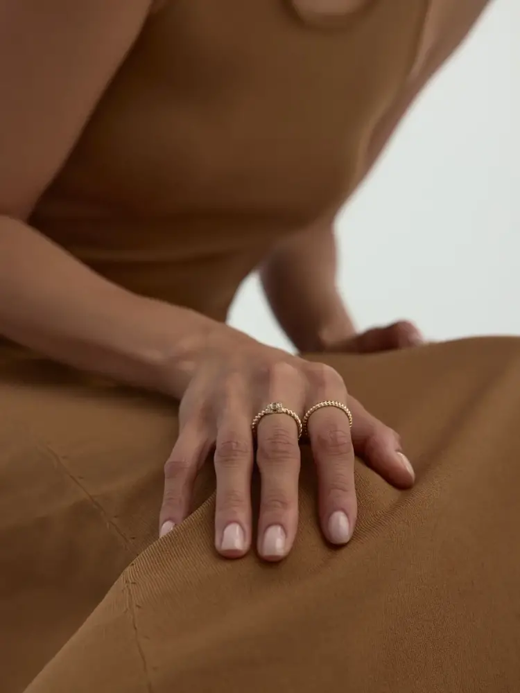 Baget Taşlı Burgu Formlu 14K Altın Yüzük - 2