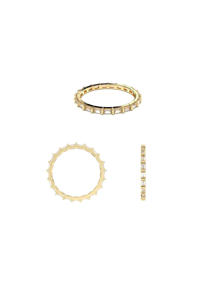 Baget Taşlı Tamtur 14K Altın Yüzük - 7