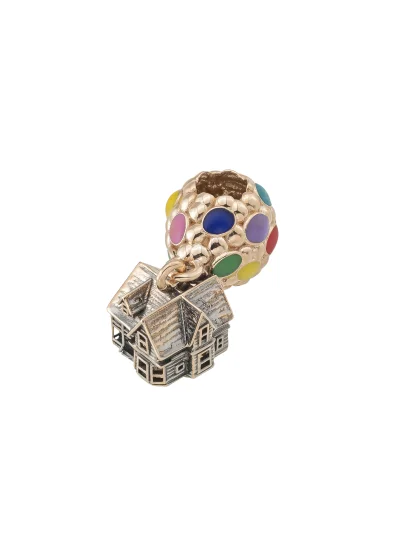 Balloon House Enamel 14K Gold Charm - (1)