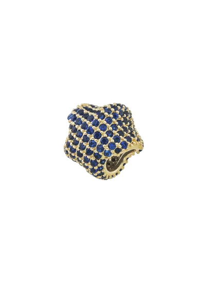 Blue Stone Star 14K Gold Charm - (1)