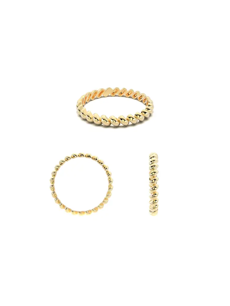 Bombe Formlu Modern 14K Altın Yüzük - 9