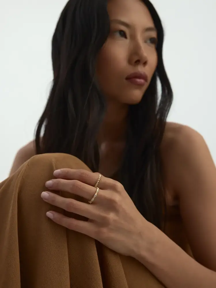 Bombe Formlu Modern 14K Altın Yüzük - 4