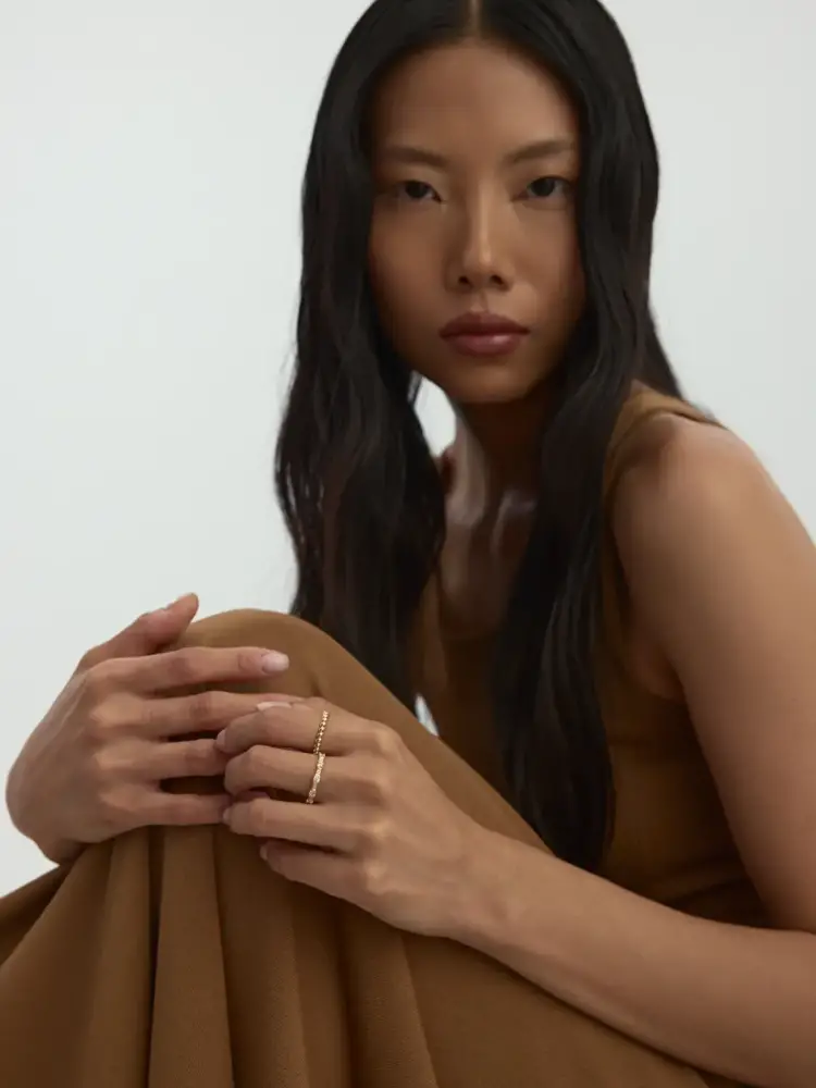 Bombe Formlu Modern 14K Altın Yüzük - 3