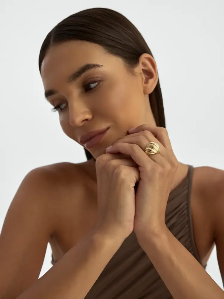 Bombeli Burgulu Vintage 14K Altın Yüzük - 3