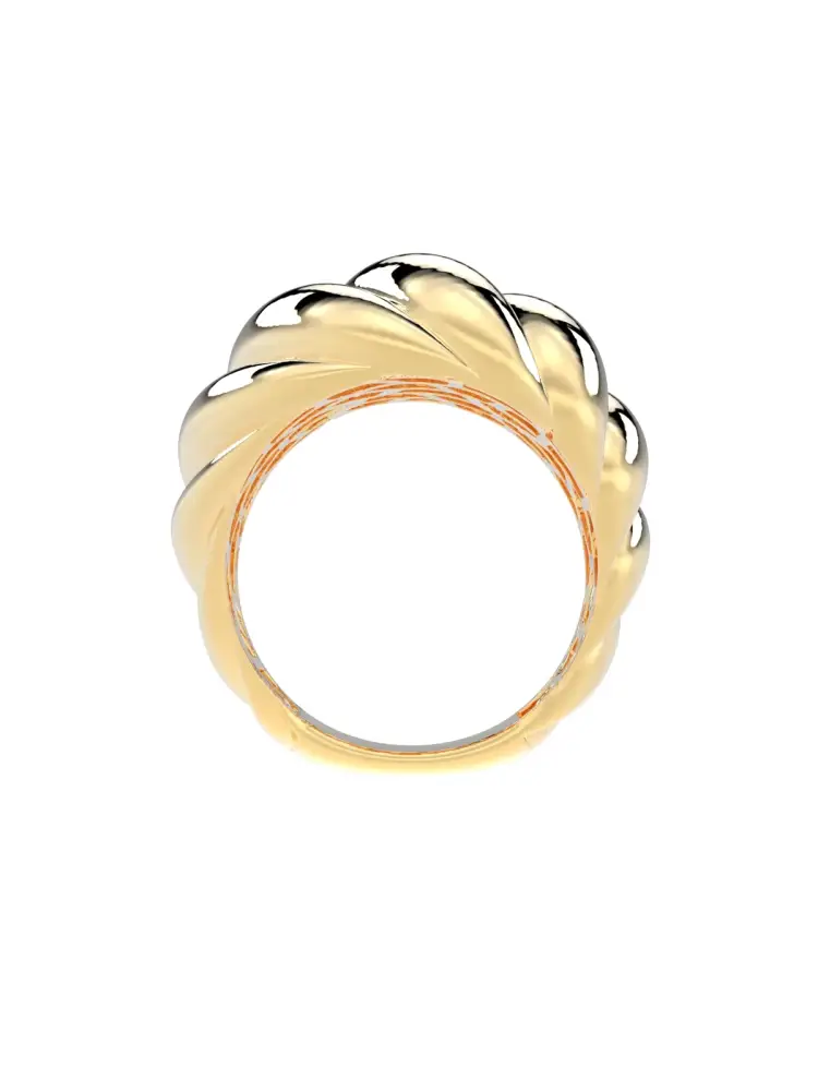 Bombeli Burgulu Vintage 14K Altın Yüzük - 6