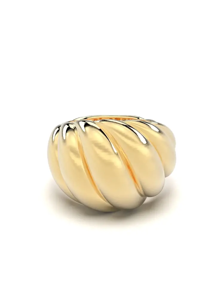 Bombeli Burgulu Vintage 14K Altın Yüzük - 1