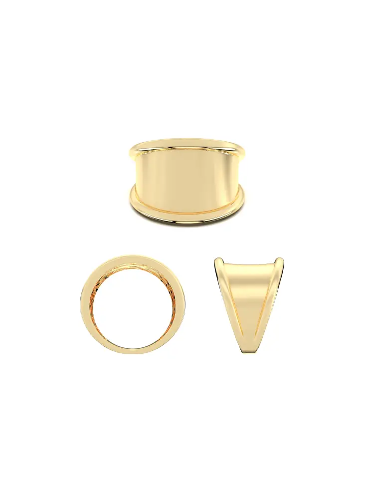 Bombeli Formlu Kapsül 14K Altın Yüzük - 10