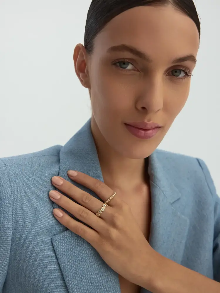 Bombeli Minimal 14K Altın Yüzük - 4