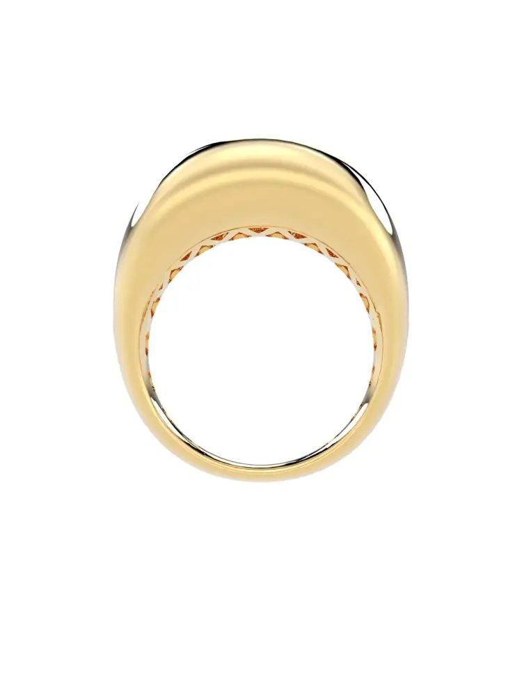 Bombeli Sıralı Taşlı 14K Altın Yüzük - 6