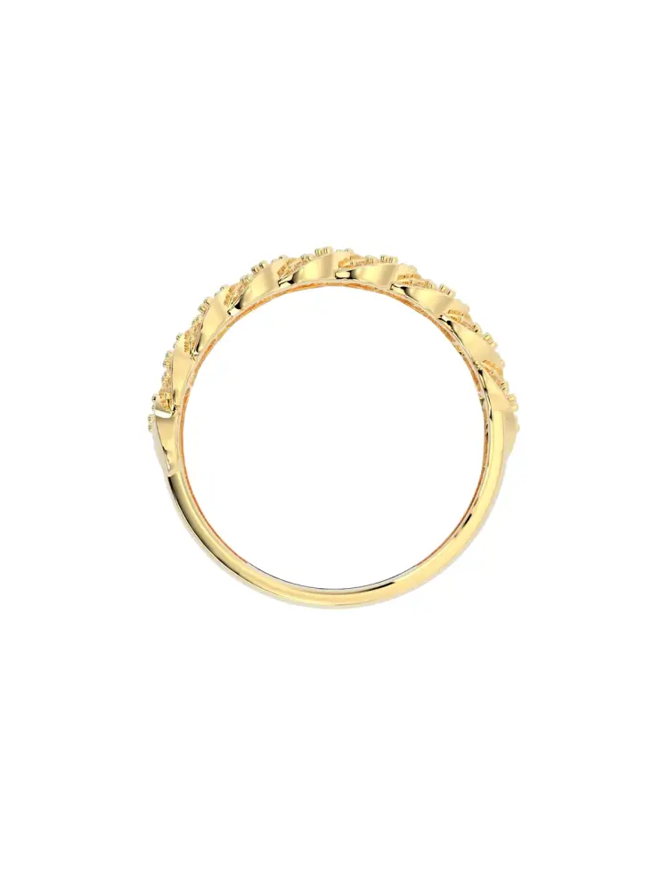 Burgu Model Pırlanta Görünümlü 14K Altın Yüzük - 8