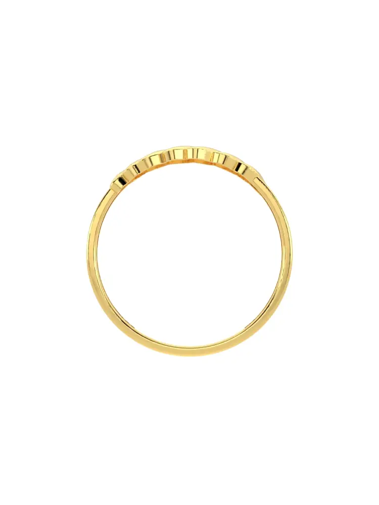 Burgulu Formlu Minimal 14K Altın Yüzük - 7