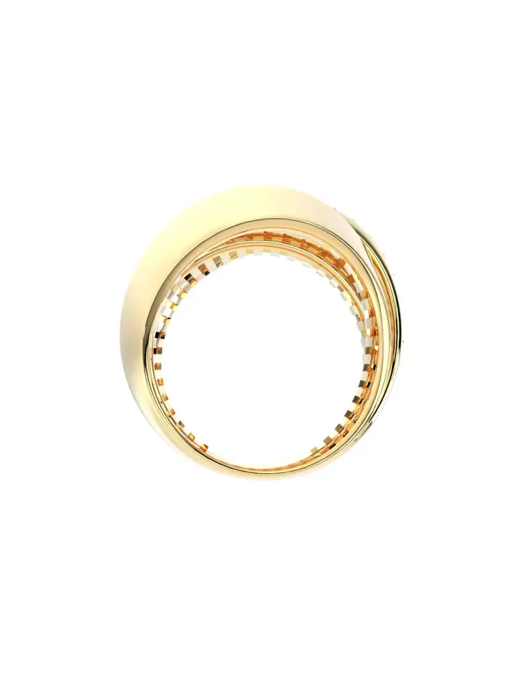 Çapraz Sıralı Zirkon Taşlı Modern 14K Altın Yüzük - 6