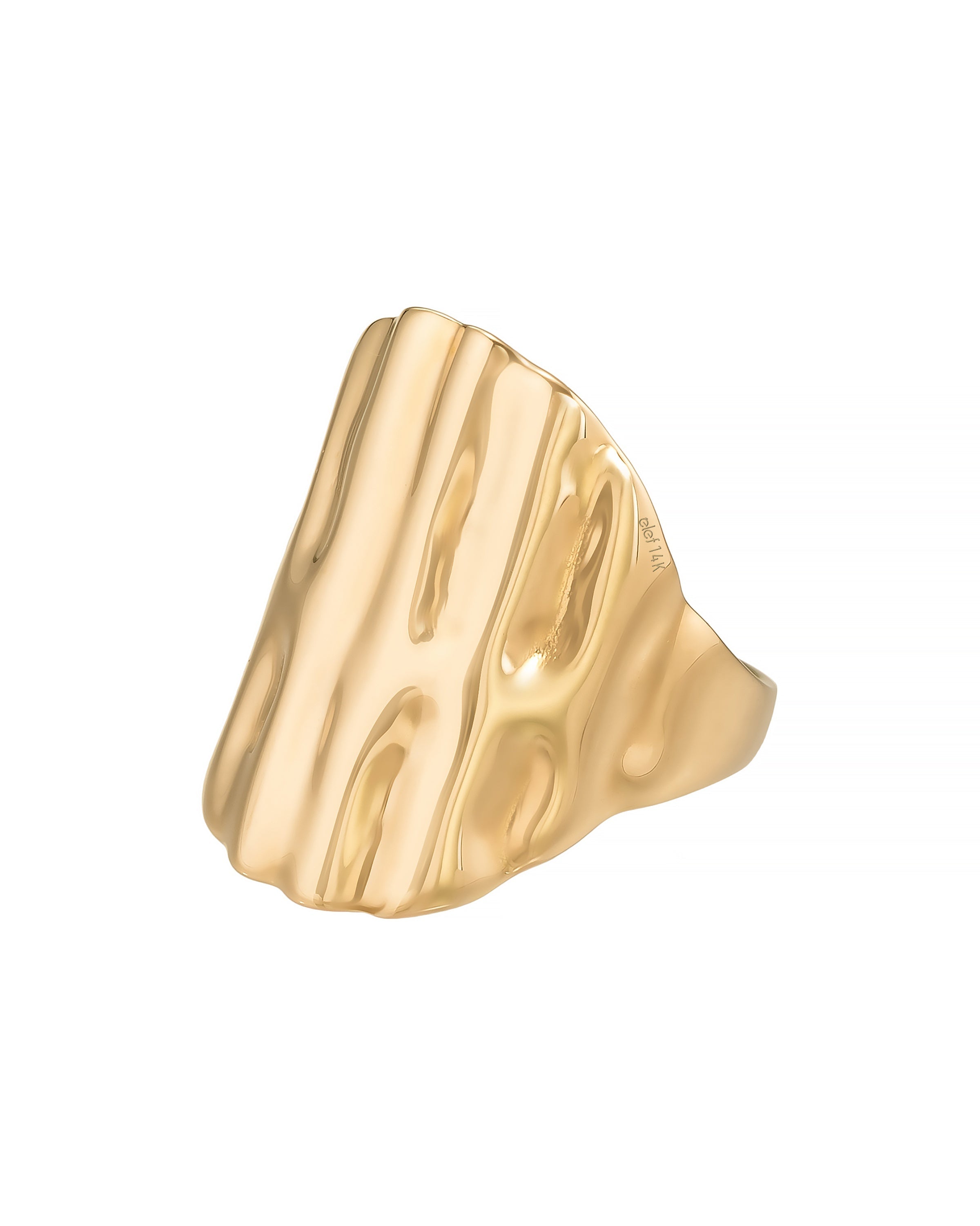 Organik Dokulu Modern 14K Altın Yüzük - Elef Kuyumculuk