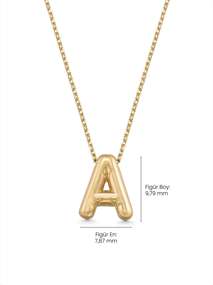 A Harfi Sade 14K Altın Harf Kolye