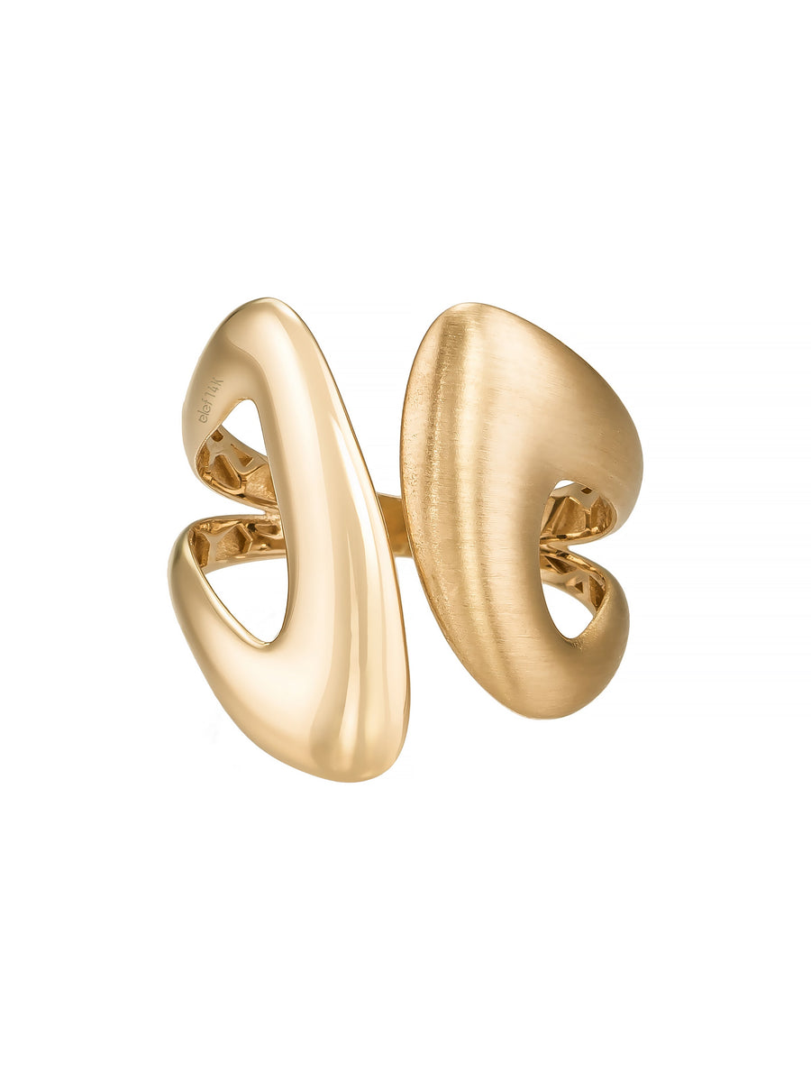 Organik Formlu Modern 14K Altın Yüzük