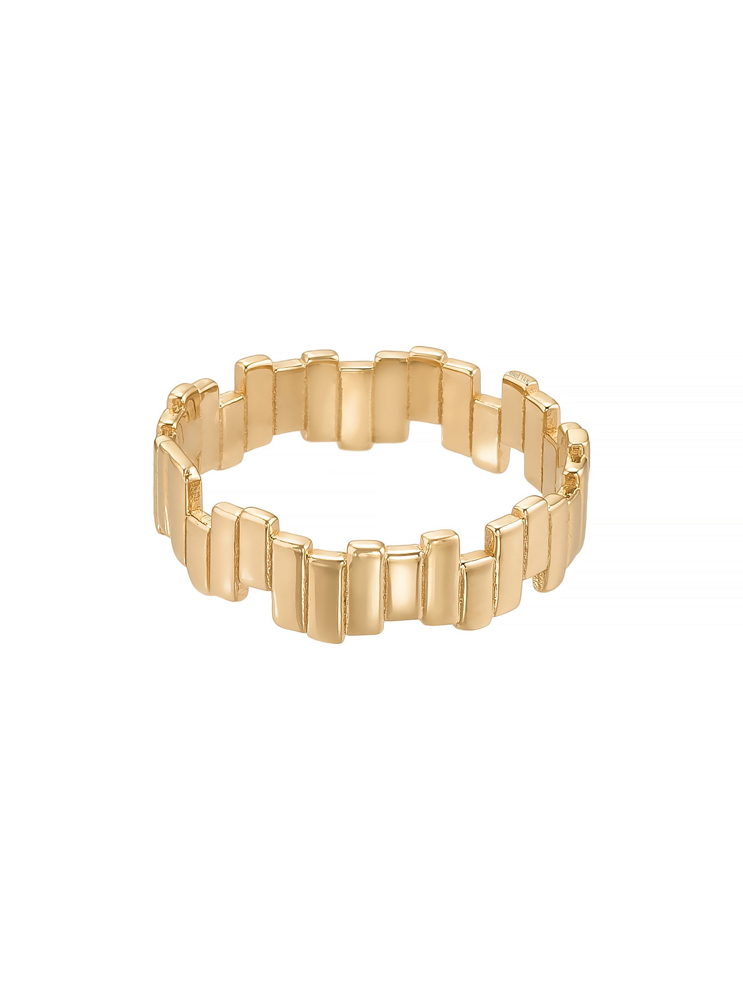 Geometrik Doku Modern 14K Altın Yüzük - Elef Kuyumculuk