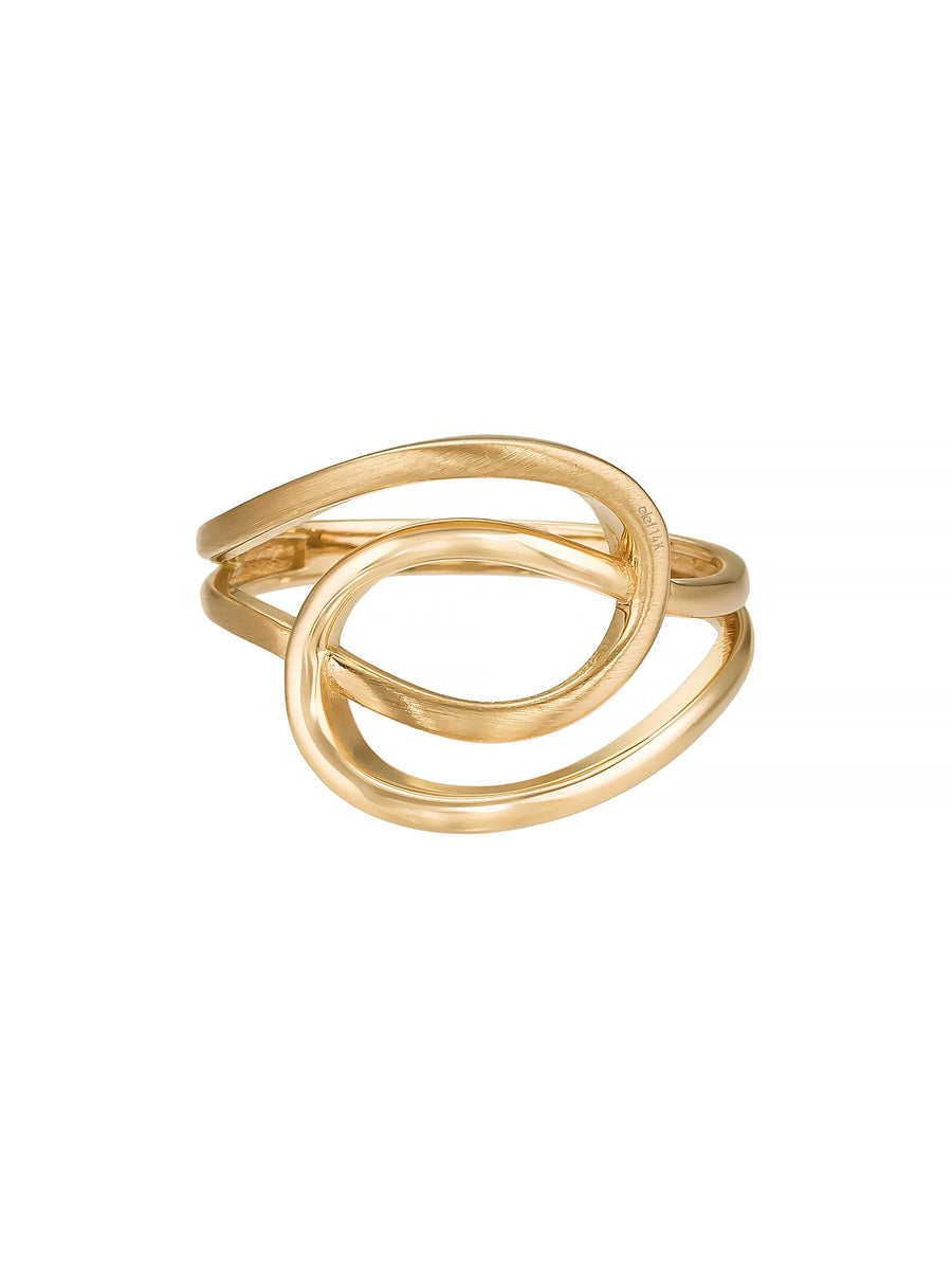 Sonsuz Düğüm Formlu Modern 14K Altın Yüzük