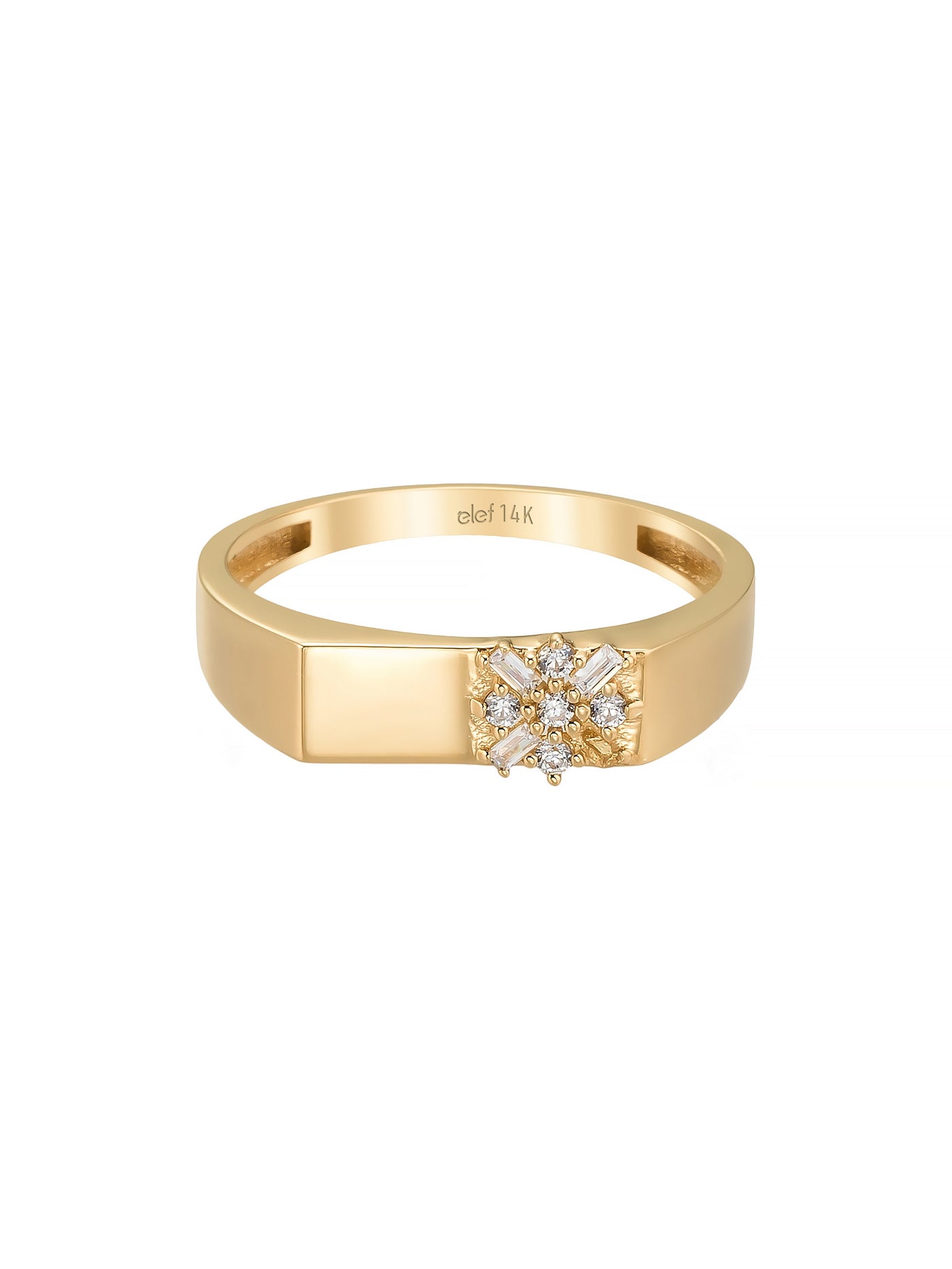 Kar Tanesi Motifli Modern 14K Altın Yüzük - Elef Kuyumculuk
