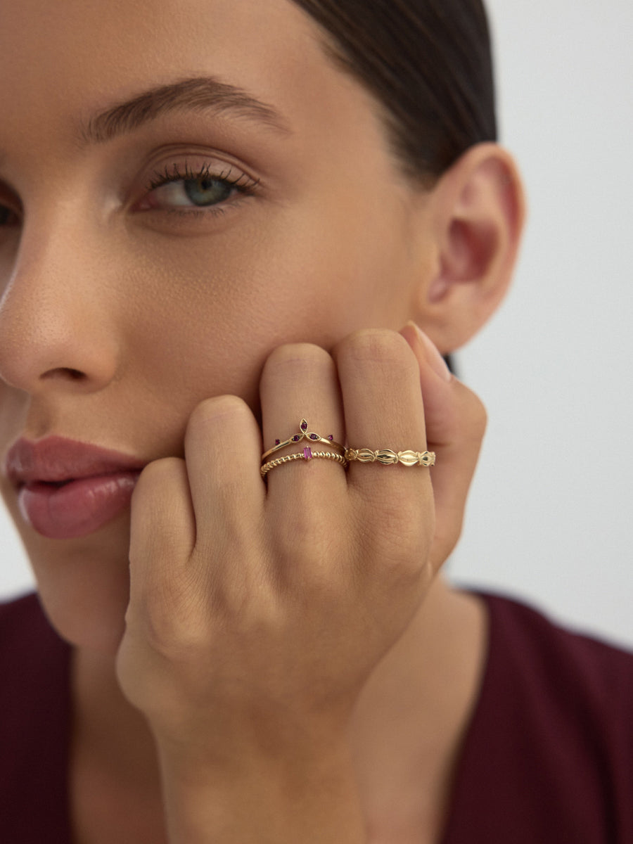Burgu Detaylı Vintage 14K Altın Yüzük