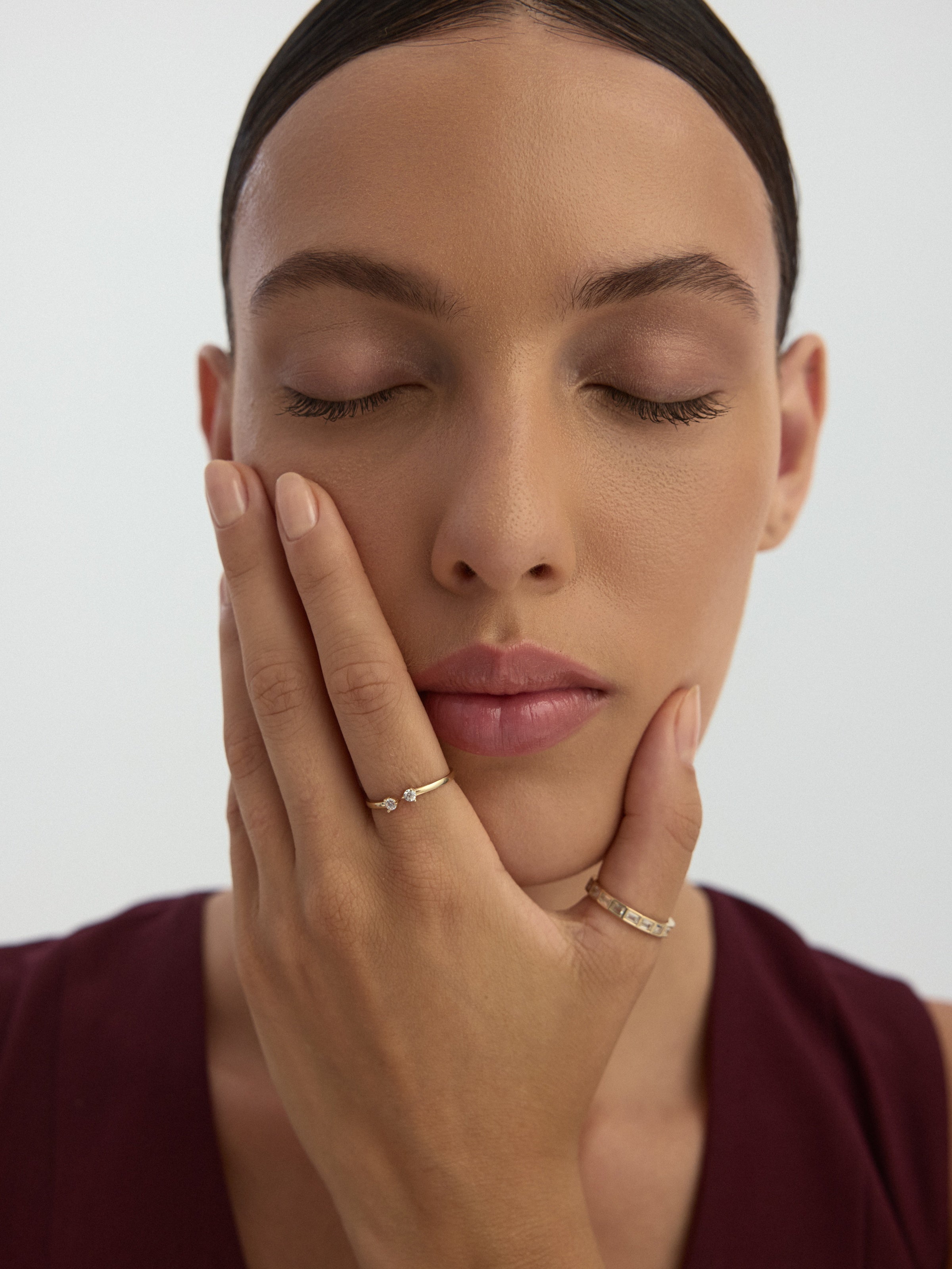 Baget Taşlı Modern Tamtur 14K Altın Yüzük - Elef Kuyumculuk