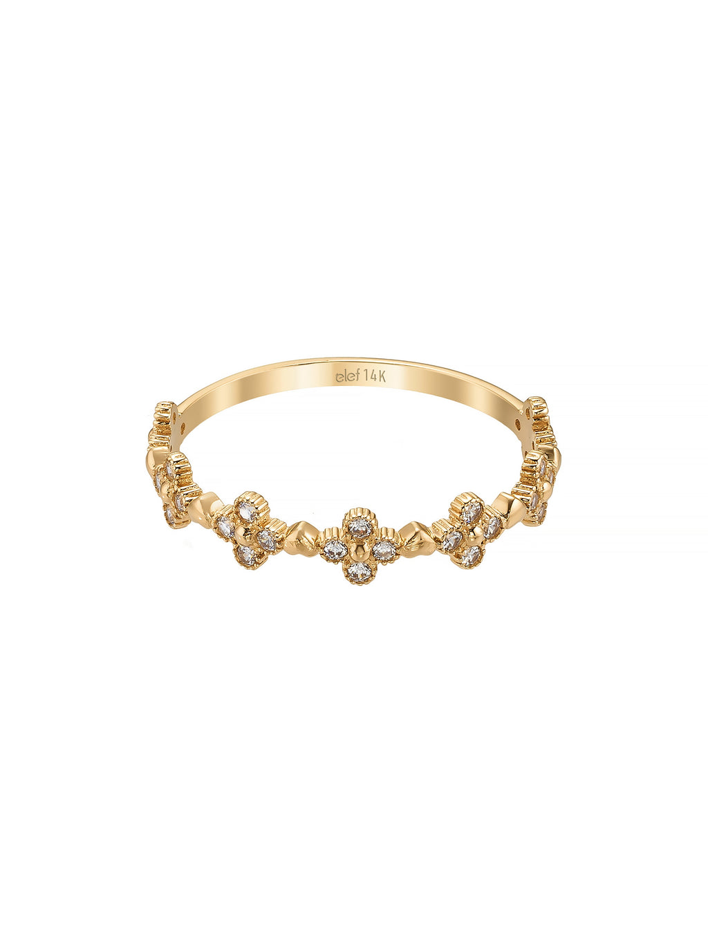 Çiçek Motifli Vintage 14K Altın Yüzük - Elef Kuyumculuk