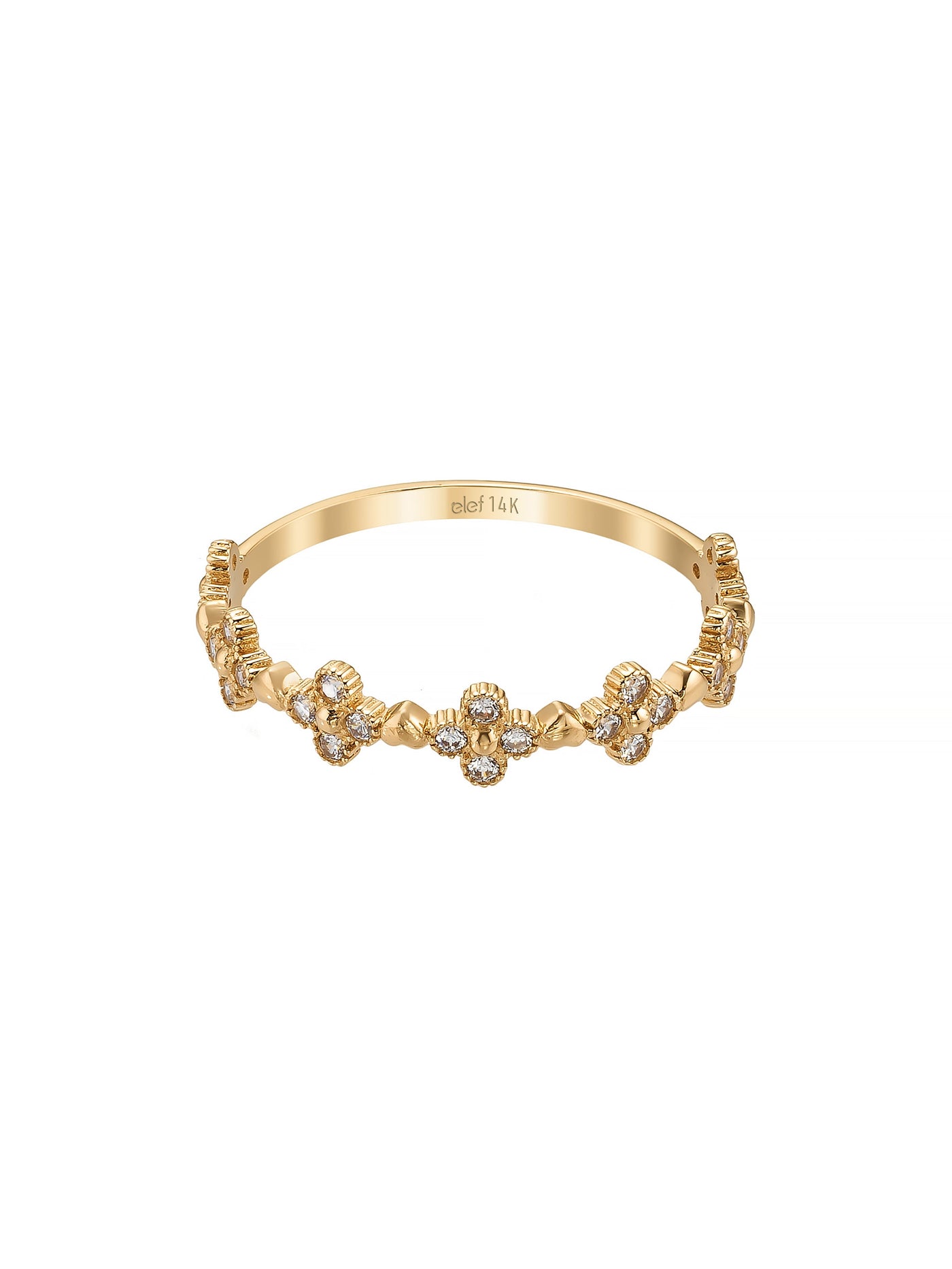 Çiçek Motifli Vintage 14K Altın Yüzük - Elef Kuyumculuk