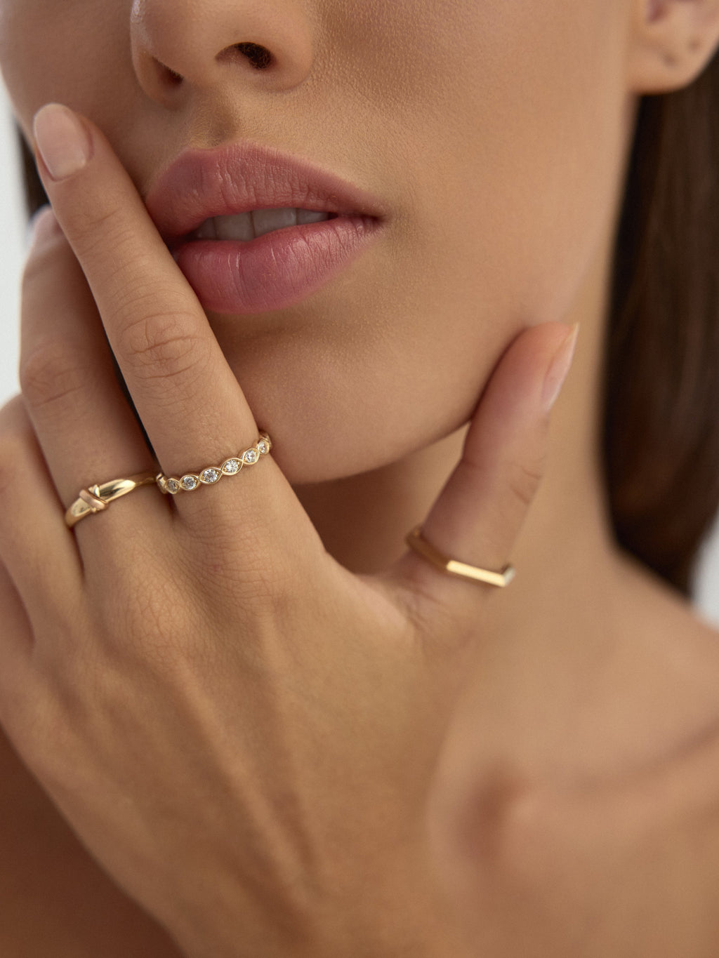 Altıgen Formlu Modern 14K Altın Yüzük - Elef Kuyumculuk