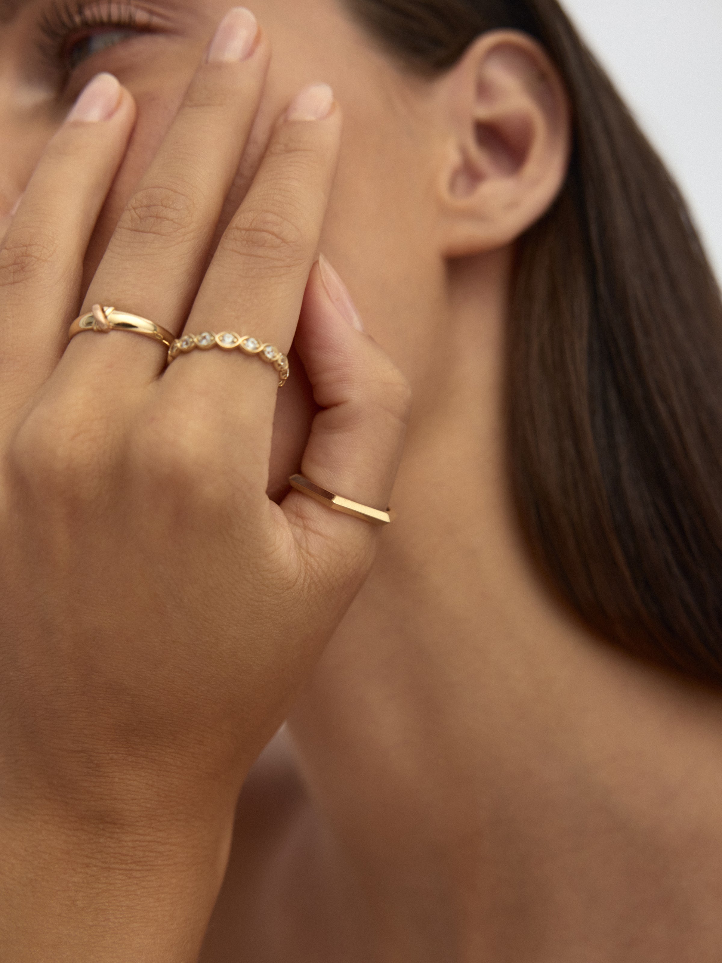 Altıgen Formlu Modern 14K Altın Yüzük - Elef Kuyumculuk
