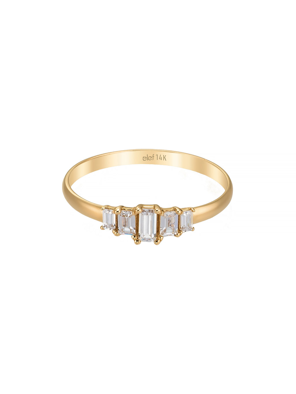 Baget Taşlı Modern 14K Altın Yüzük - Elef Kuyumculuk