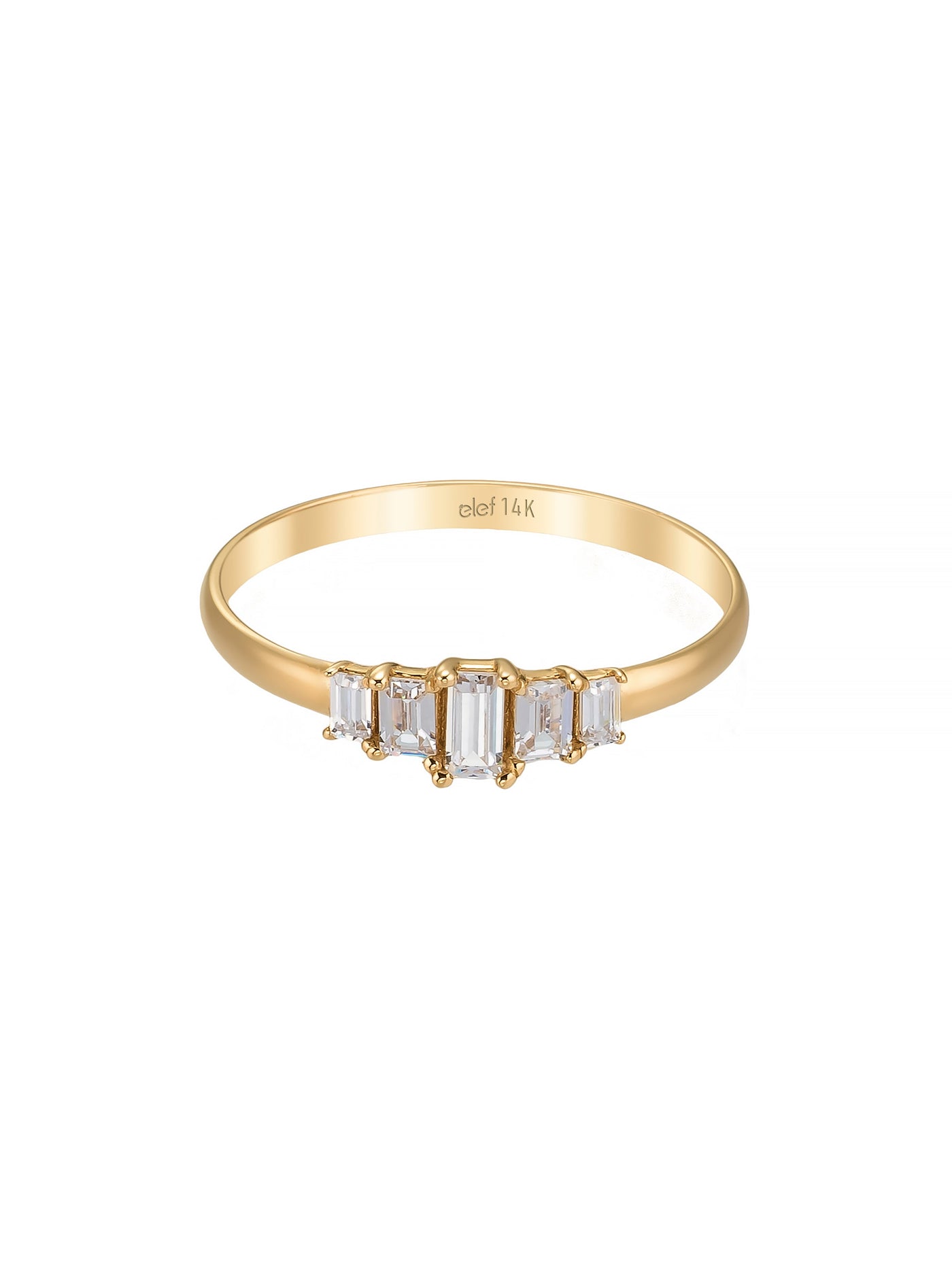 Baget Taşlı Modern 14K Altın Yüzük - Elef Kuyumculuk