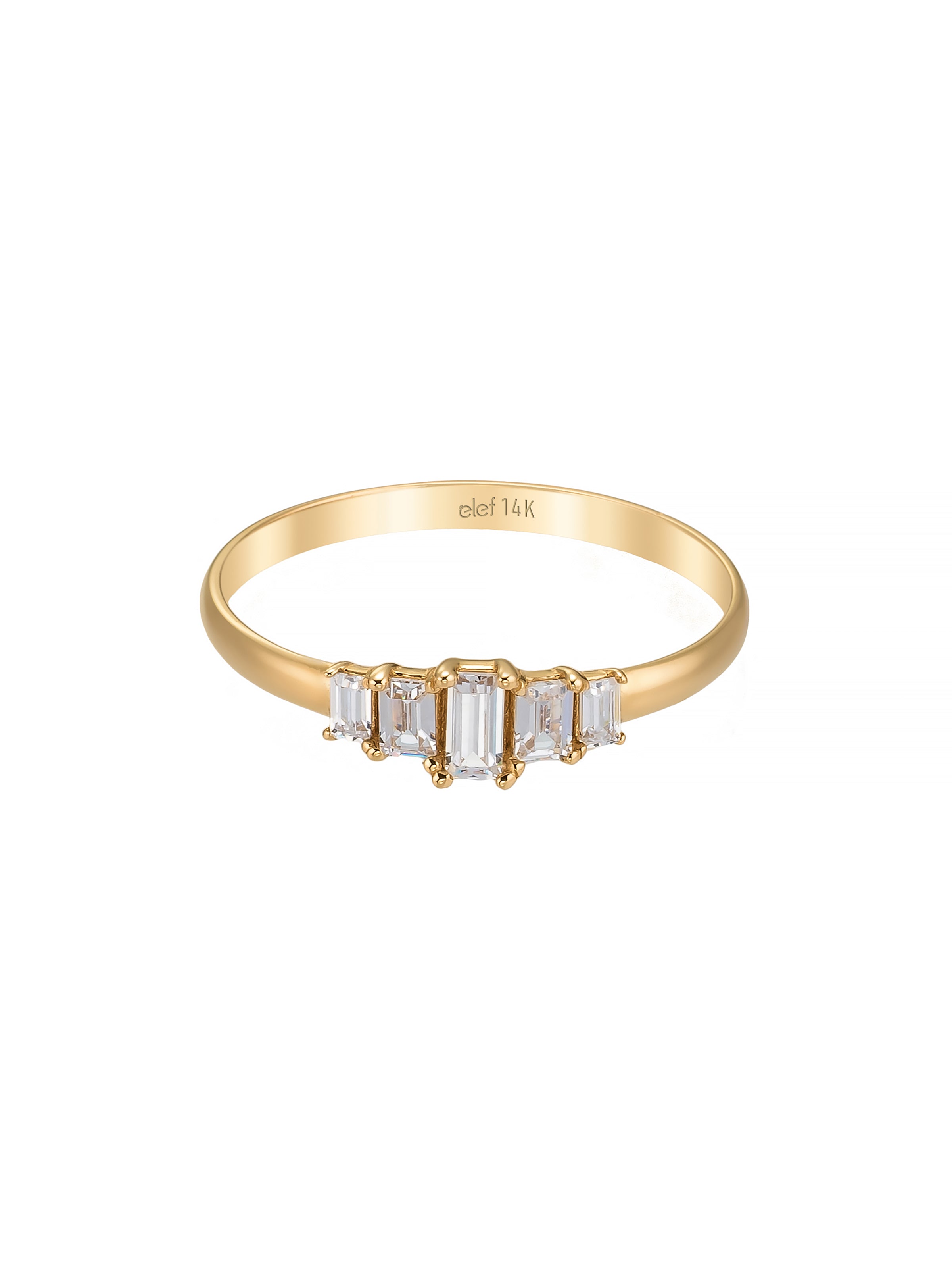 Baget Taşlı Modern 14K Altın Yüzük - Elef Kuyumculuk