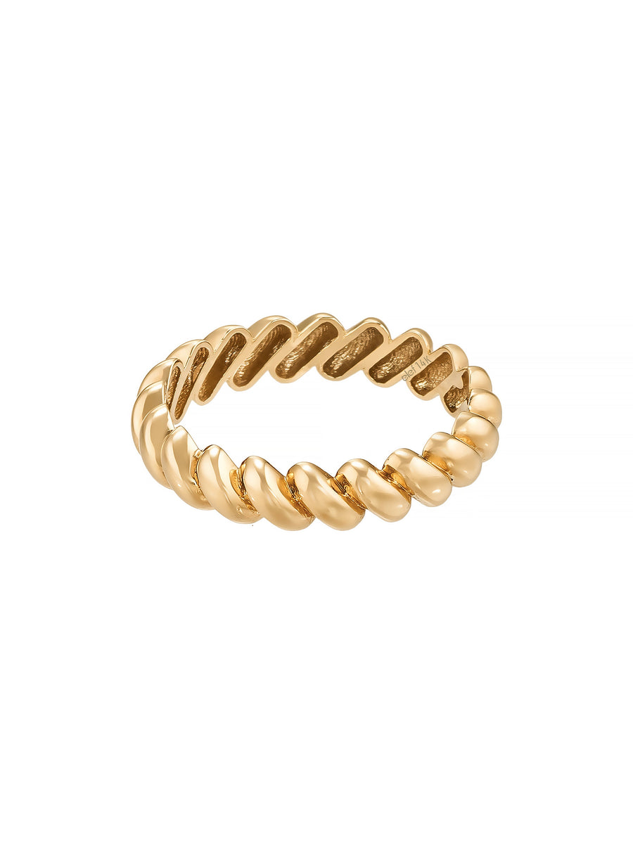 Burgu Formlu Minimal 14K Altın Yüzük