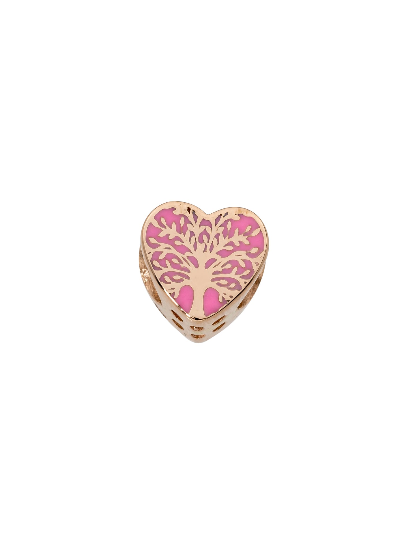 Pembe Mine Hayat Ağacı Figürlü 14K Altın Charm - Elef Kuyumculuk