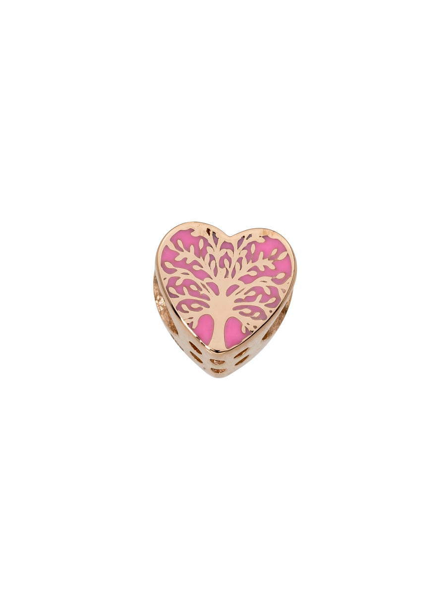 Pembe Mine Hayat Ağacı Figürlü 14K Altın Charm