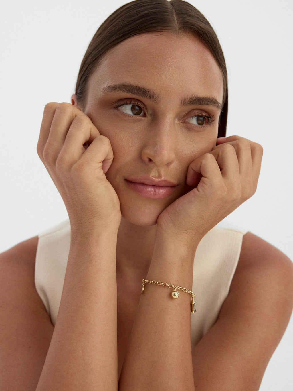 Anahtar & Kalp Charm Detaylı 14K Altın Bileklik - Elef Kuyumculuk