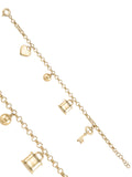 Anahtar & Kalp Charm Detaylı 14K Altın Bileklik - Elef Kuyumculuk