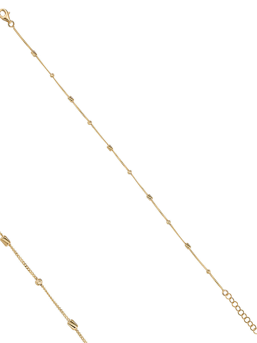 Aralıklı Dorika Top Detaylı 14K Altın Bileklik