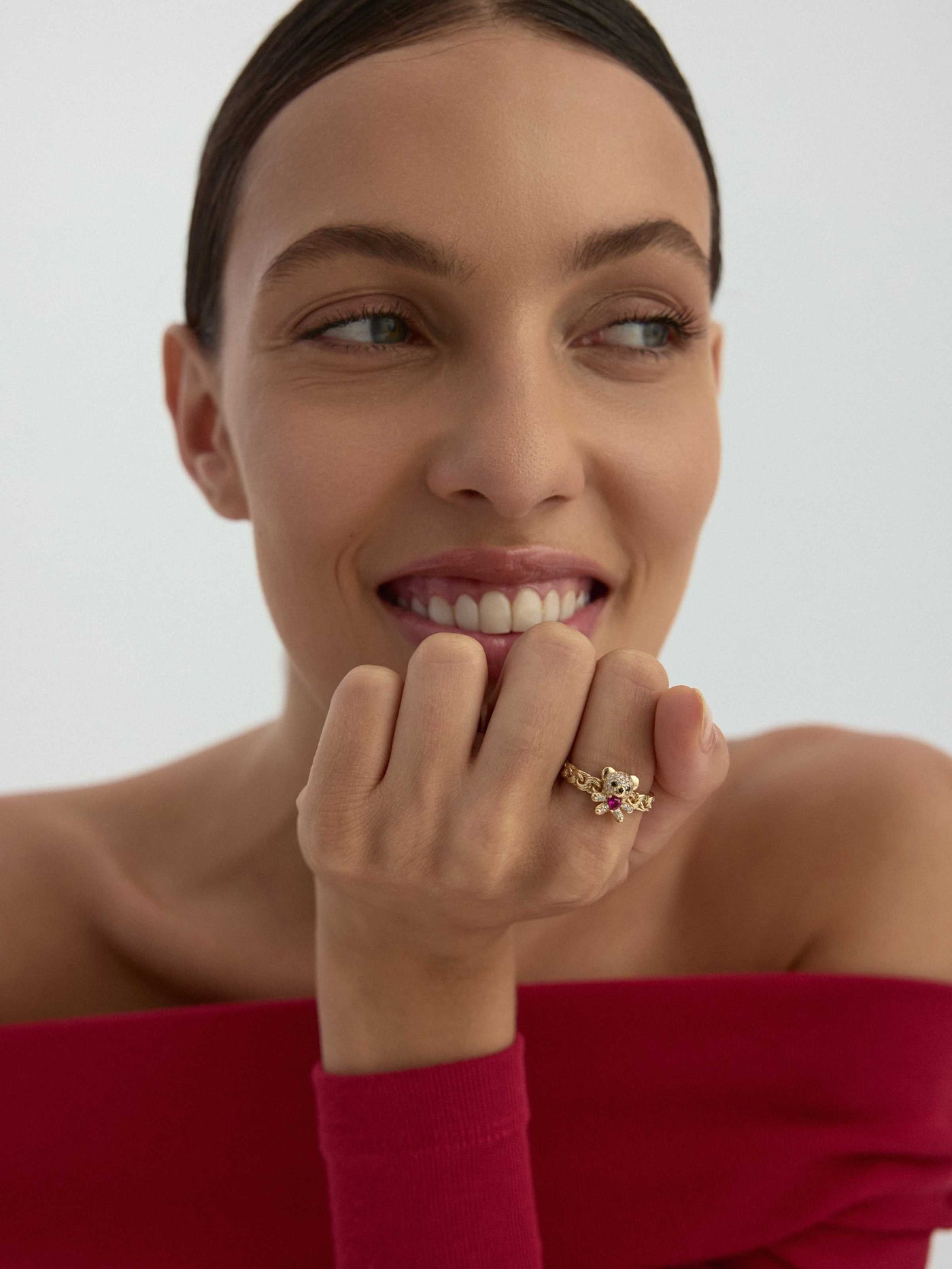 Ayıcık Figürlü Fantazi 14K Altın Yüzük - Elef Kuyumculuk