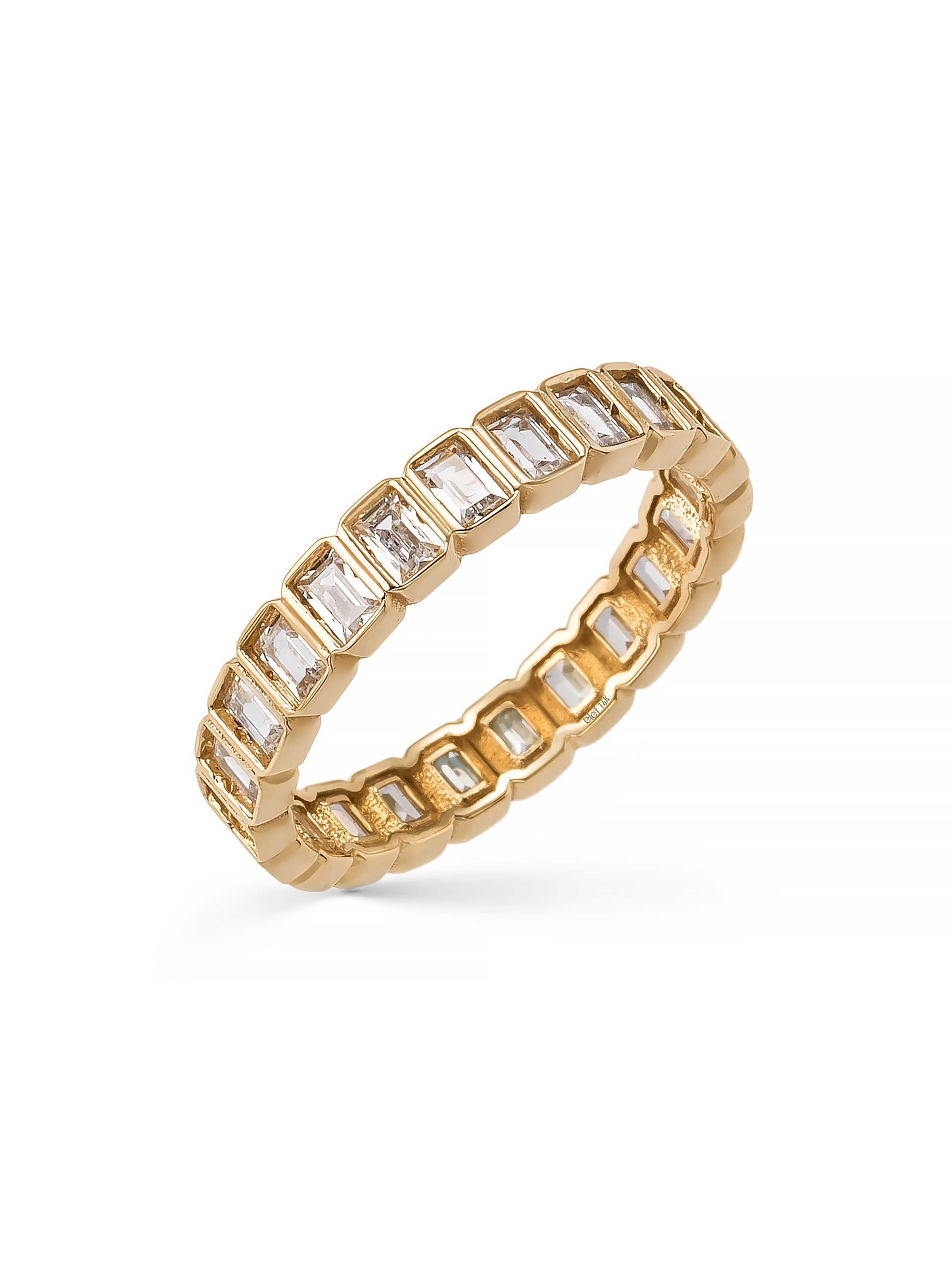 Baget Taşlı Modern Tamtur 14K Altın Yüzük - Elef Kuyumculuk