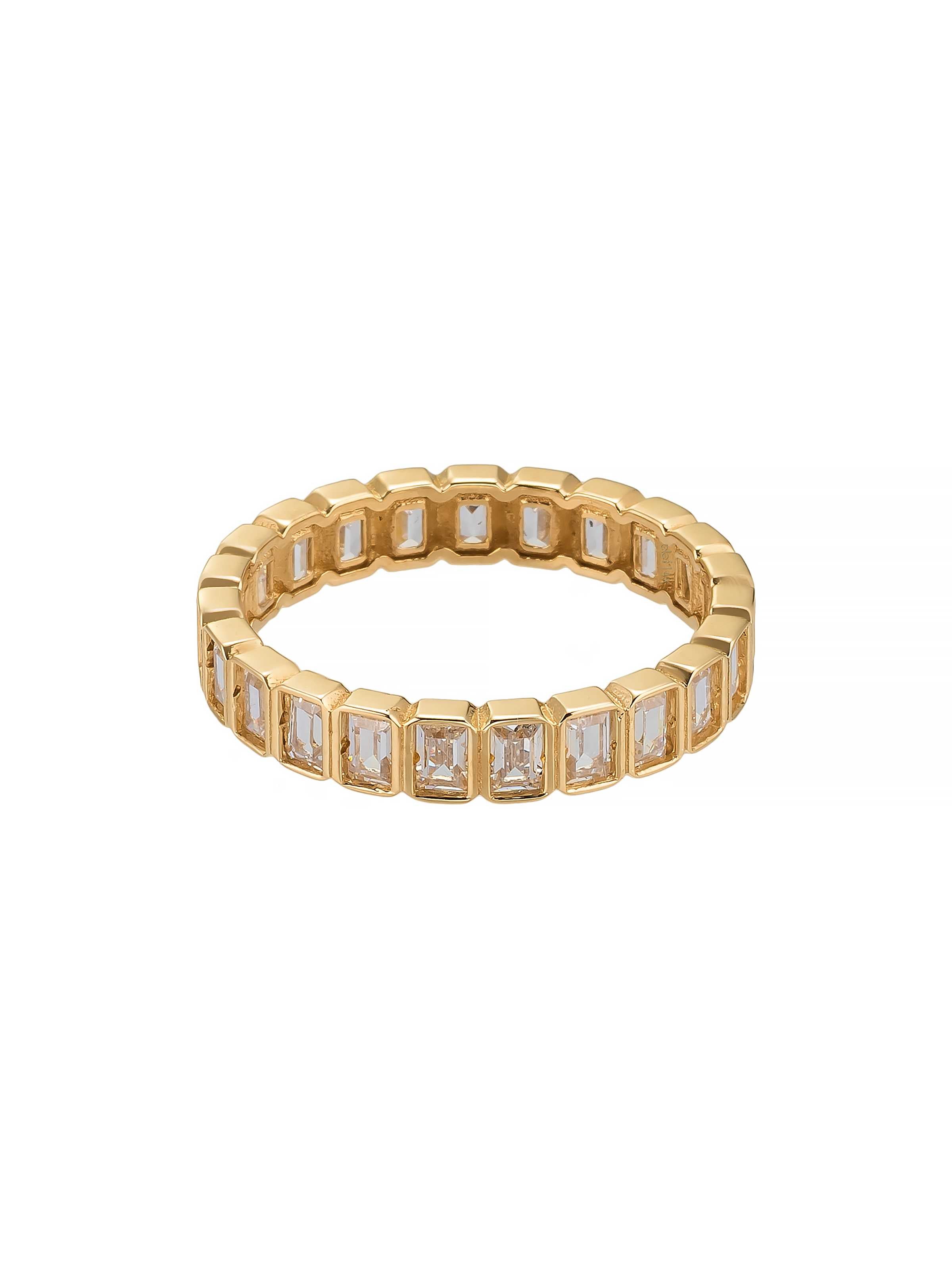 Baget Taşlı Modern Tamtur 14K Altın Yüzük - Elef Kuyumculuk