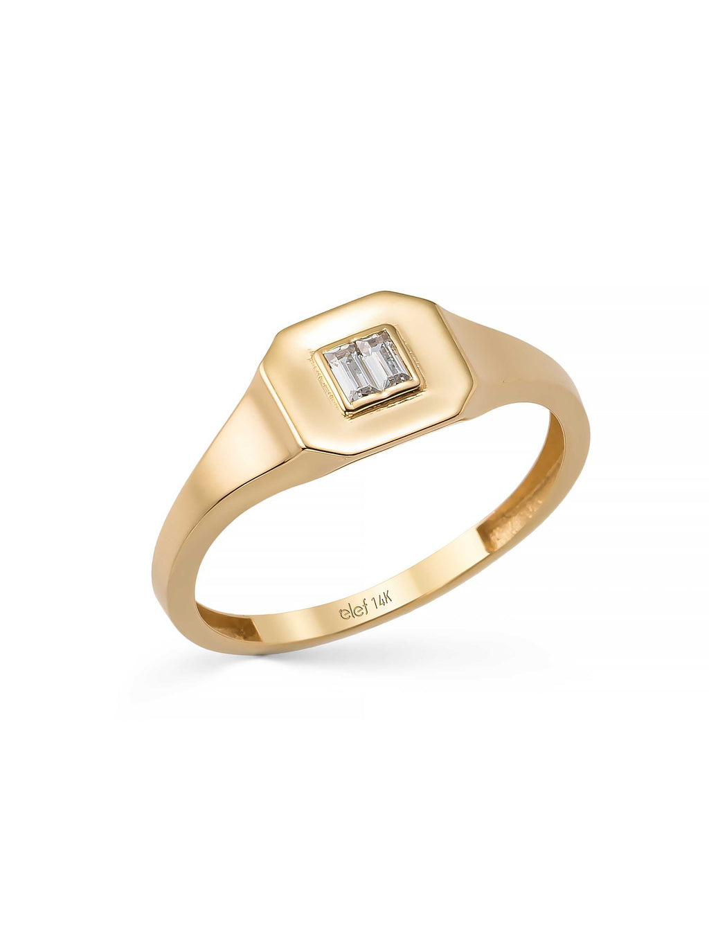 Baget Taşlı Geometrik 14K Altın Yüzük - Elef Kuyumculuk