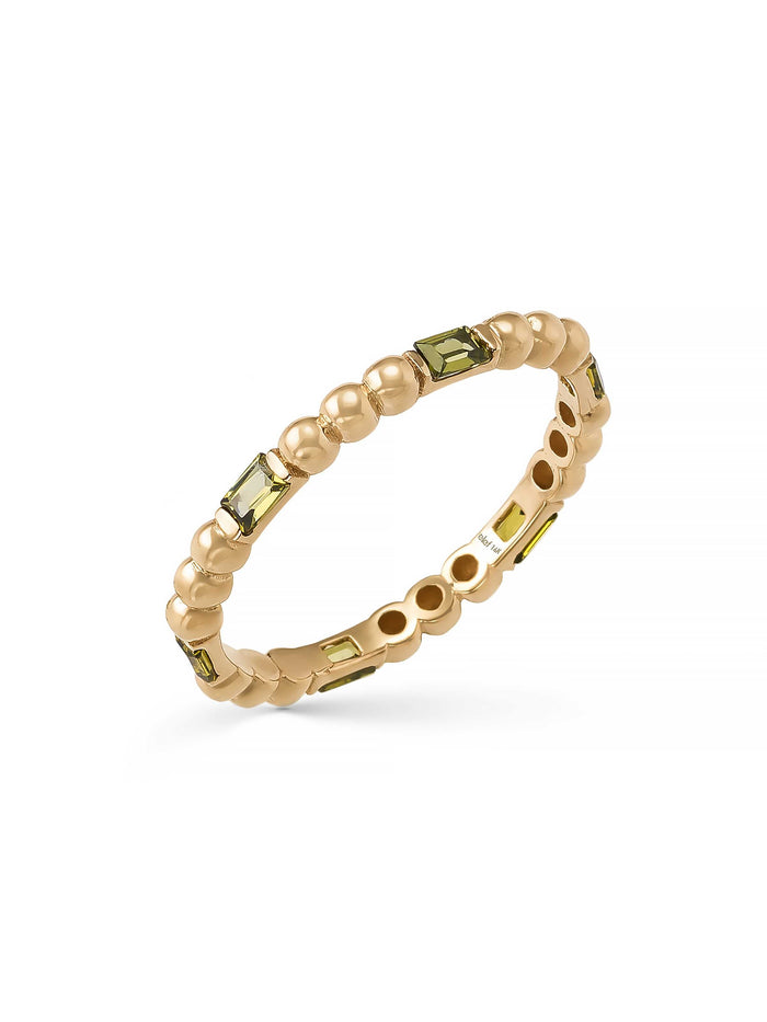 Baget Taşlı Modern Sıra 14K Altın Yüzük