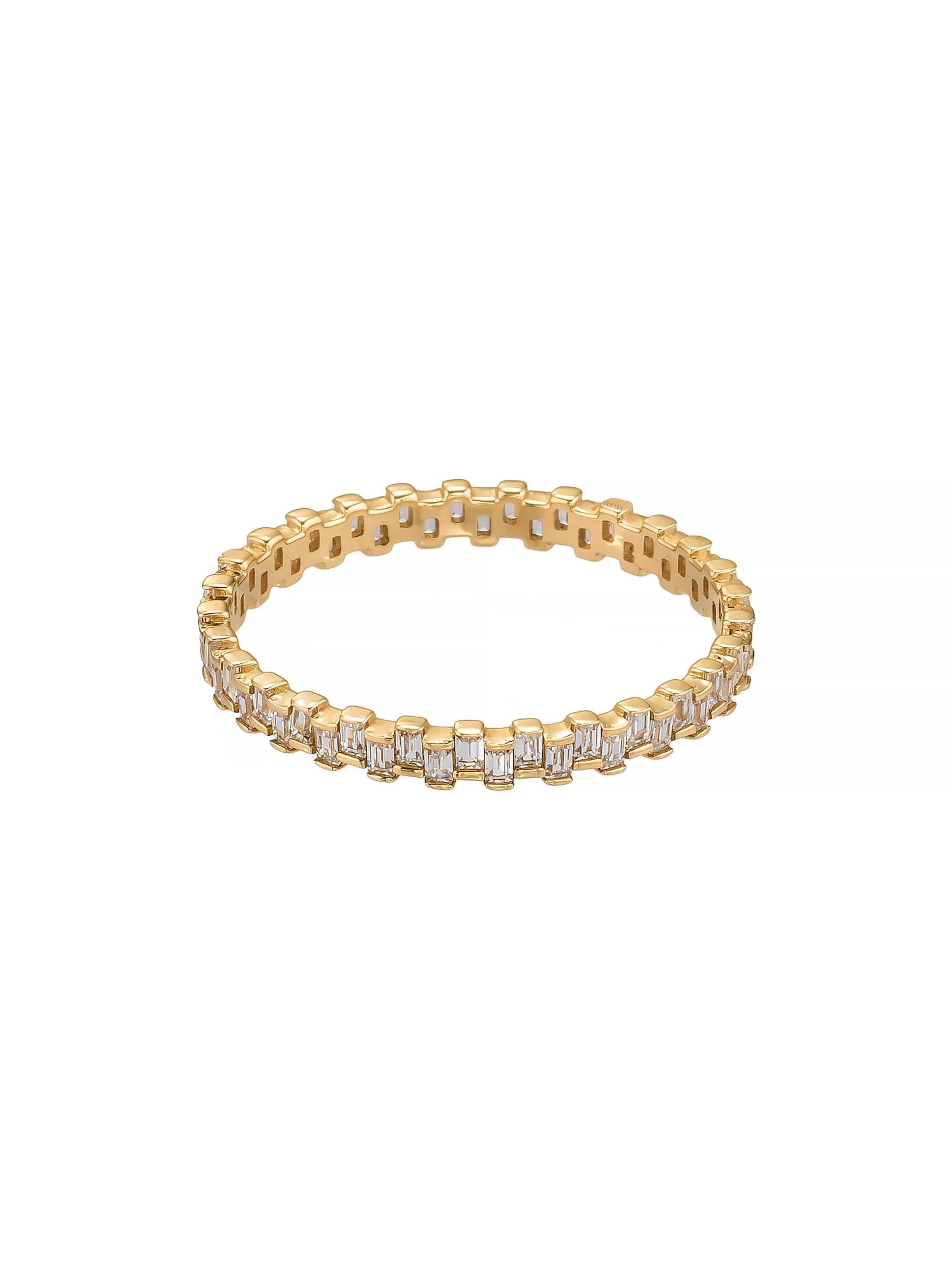 Baget Taşlı Modern Tamtur 14K Altın Yüzük - Elef Kuyumculuk