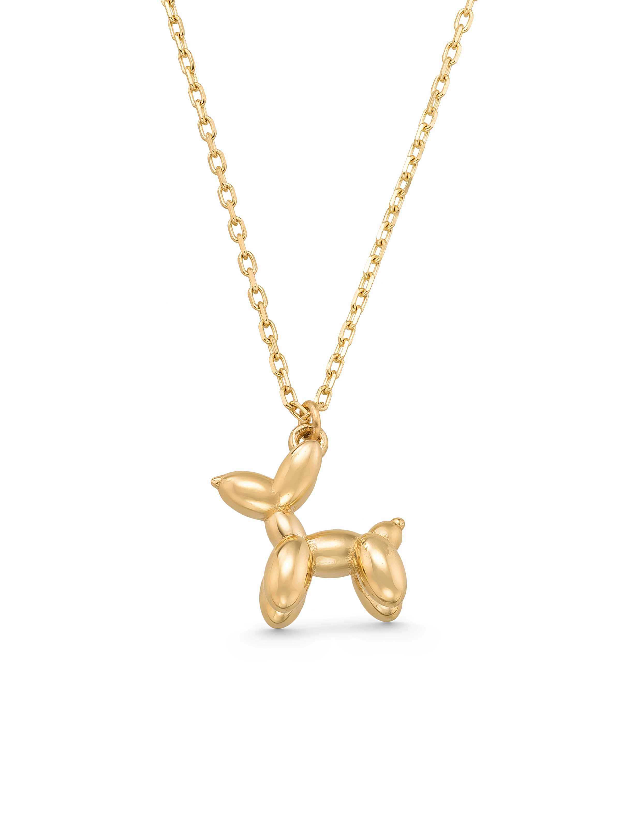 Balloon Dog Figürlü 14K Altın Kolye - Elef Kuyumculuk